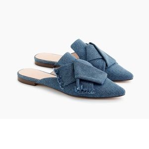 J. Crew pointed denim slides size 6.5
